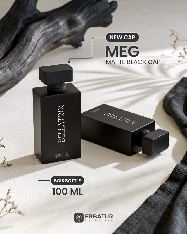 Yeni MEG mat siyah kapağımızı, BOIS 100 ML şişe ve FEA 15 mat siyah valf ile bir araya get...